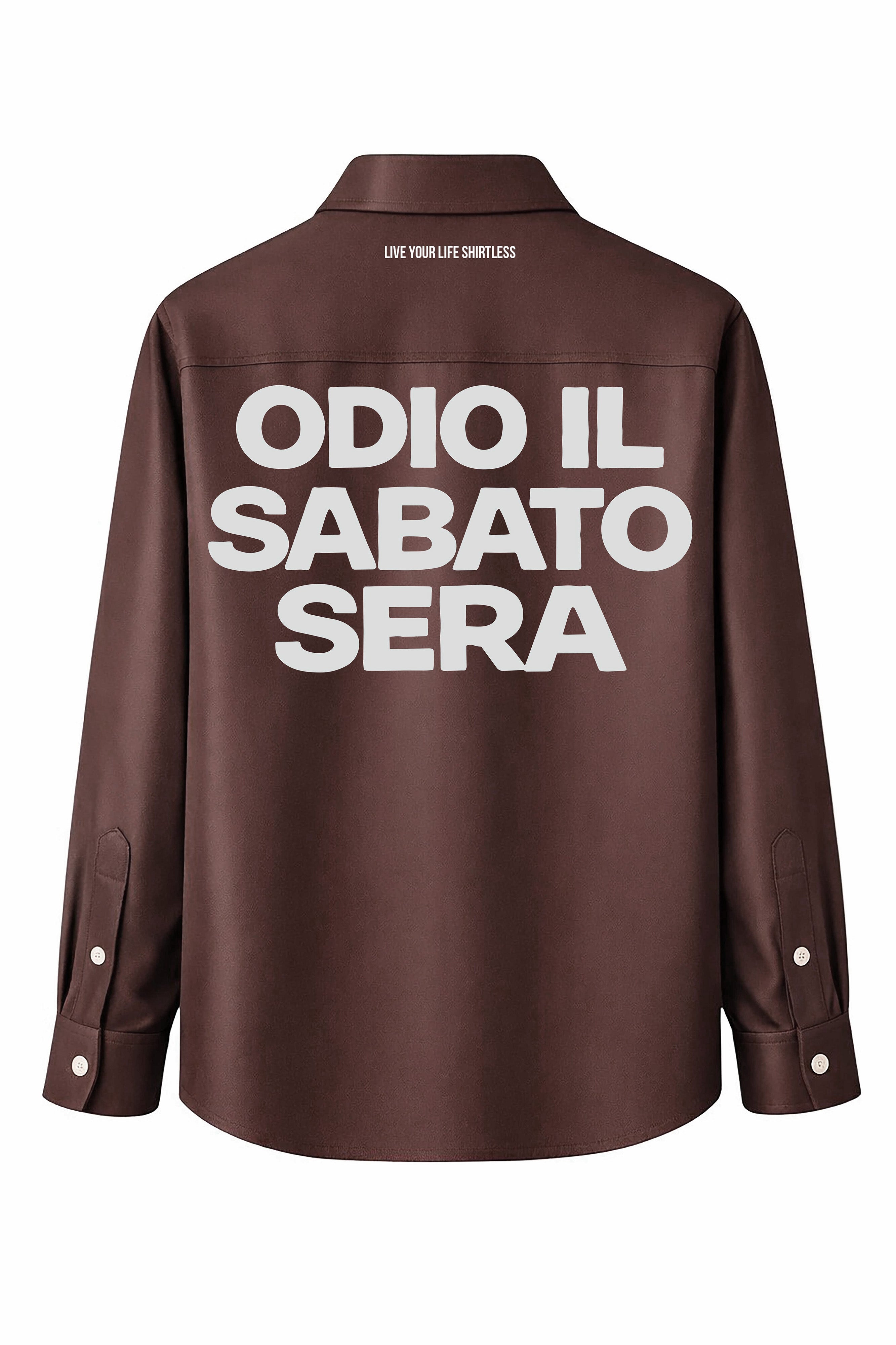 Camicia "Odio il sabato sera" Brown